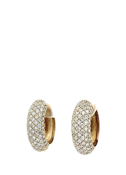 Gilda Pave Hoops Women's Gold Earrings